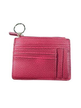 Red Keychain Wallet With ID Window Card Slots